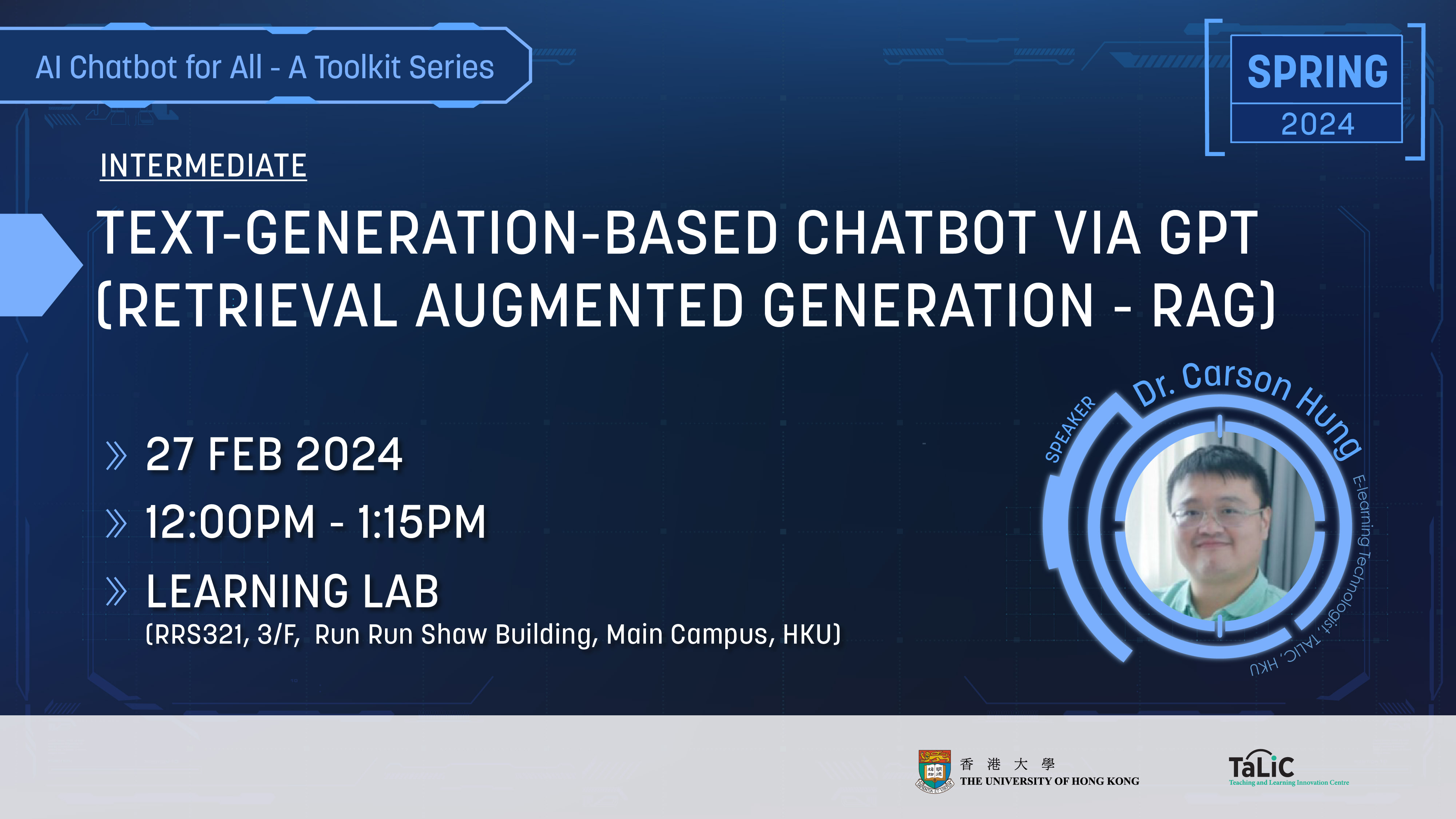 (Intermediate) Text-generation-based chatbot via GPT (Retrieval Augmented Generation - RAG)