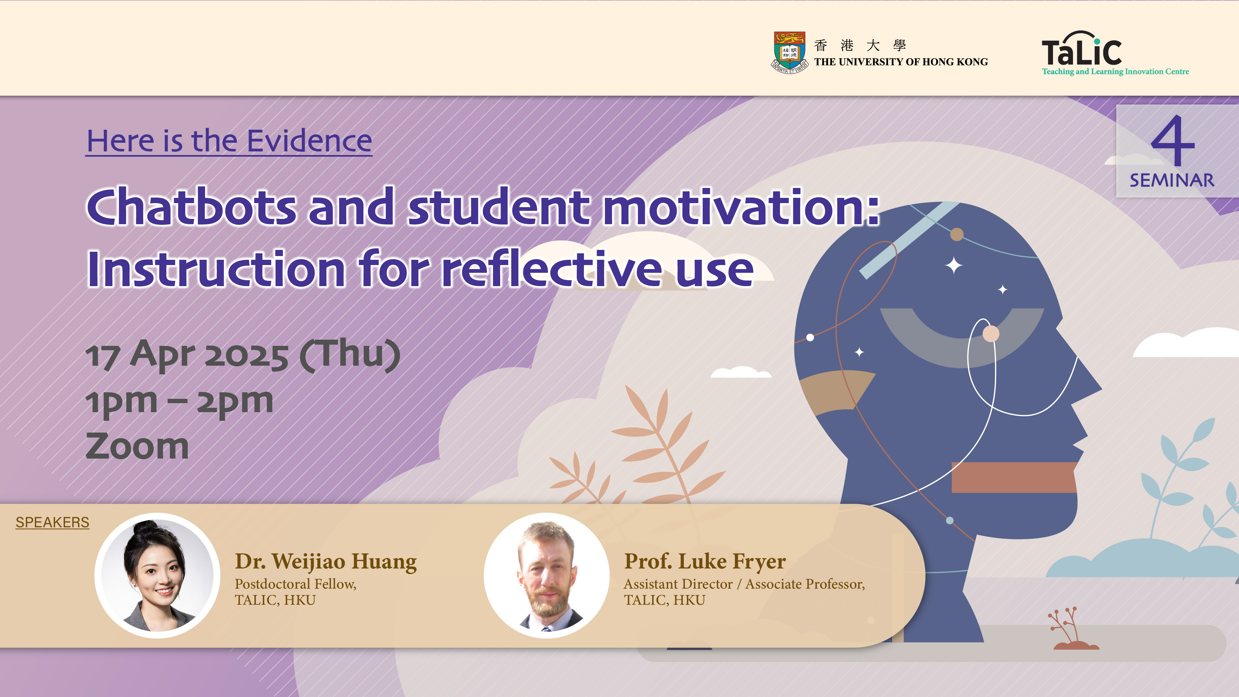 Seminar 4 - Chatbots and student motivation: Instruction for reflective use